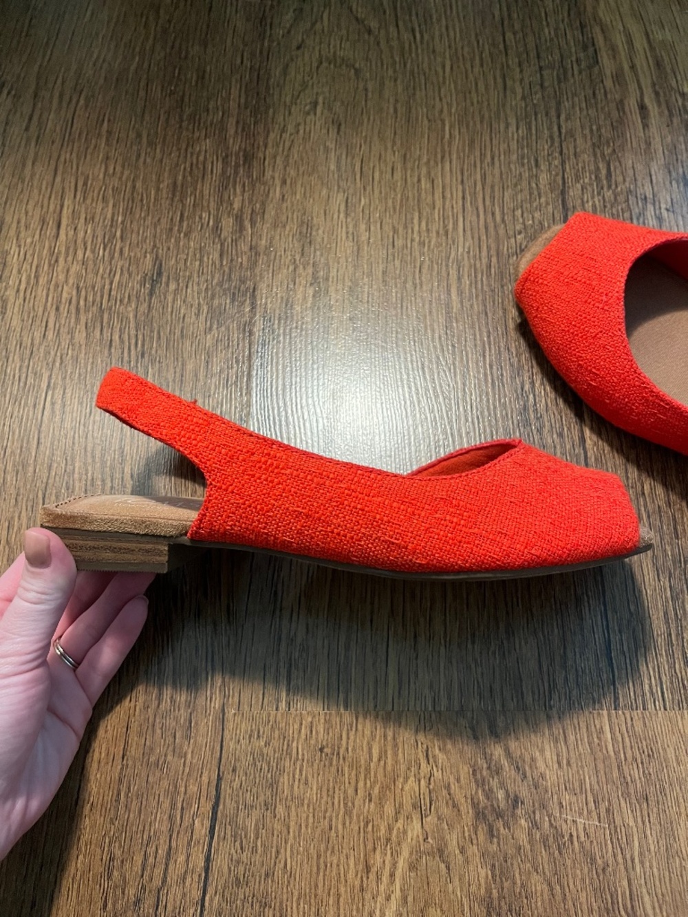 TOMS Slingback Open Toe Flats